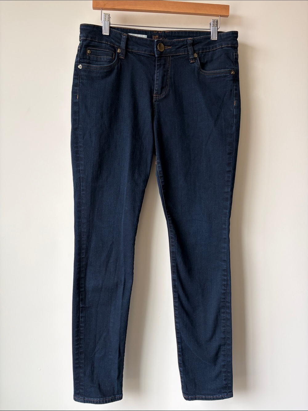 KUT FROM THE CLOTH Mia Toothpick Skinny Dark Blue Wash Stretch Jeans Size 10